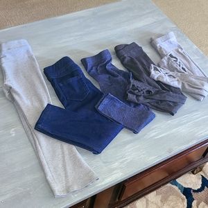 Lot of 5 toddler girl's leggins. Size 5